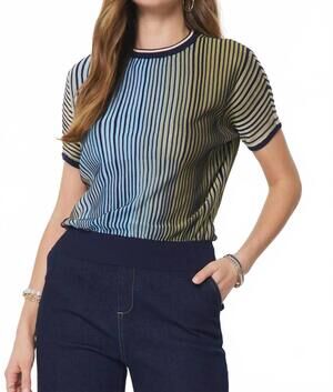 NEW CURRENT AIR gradation striped sweater blouse in multi